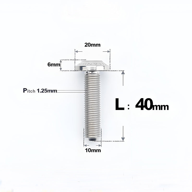 M10x20-65mm Titanium Torx Bolts with 1.5mm Pitch For Motorcycle