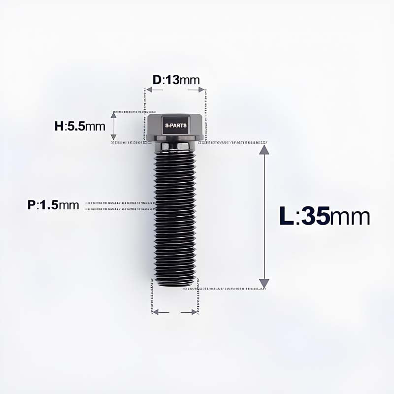 M10x20-60mm Titanium Bolts with 1.5mm Pitch For Motorcycle