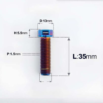 M10x20-60mm Titanium Bolts with 1.5mm Pitch For Motorcycle
