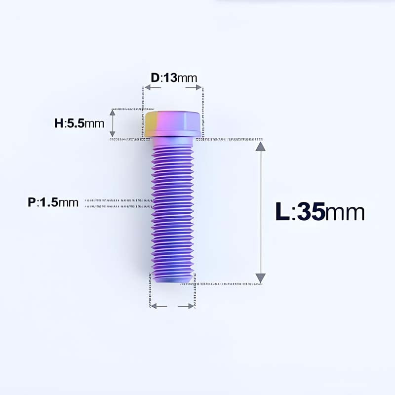 M10x20-60mm Titanium Bolts with 1.5mm Pitch For Motorcycle
