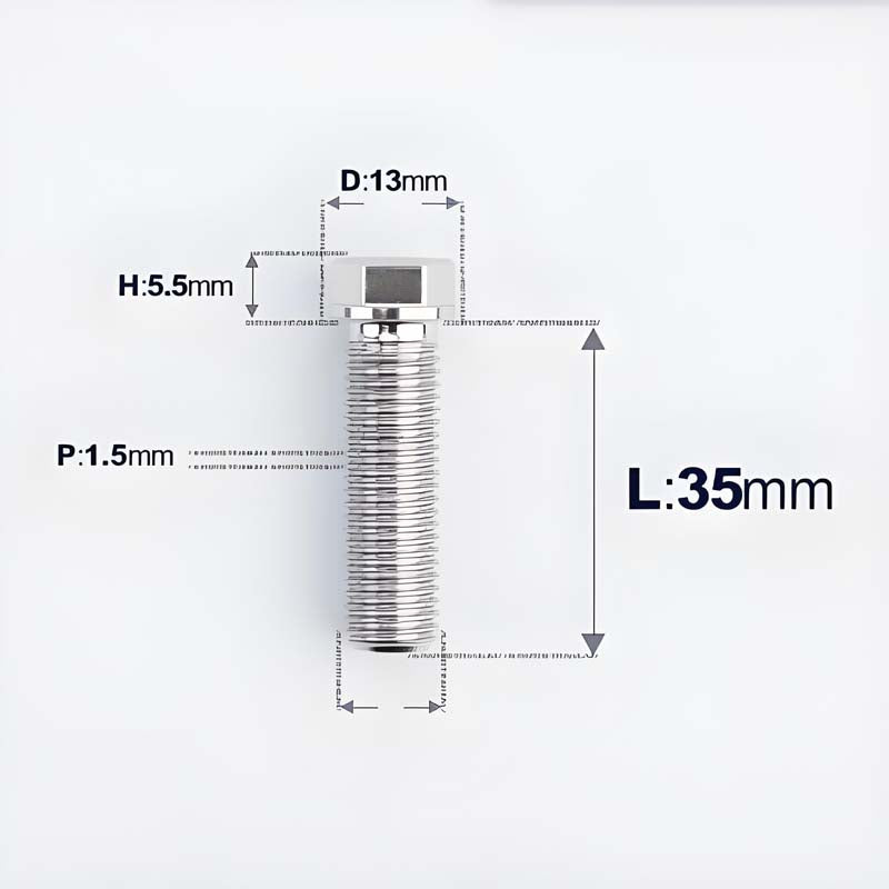 M10x20-60mm Titanium Bolts with 1.5mm Pitch For Motorcycle