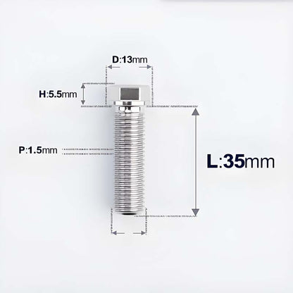 M10x20-60mm Titanium Bolts with 1.5mm Pitch For Motorcycle