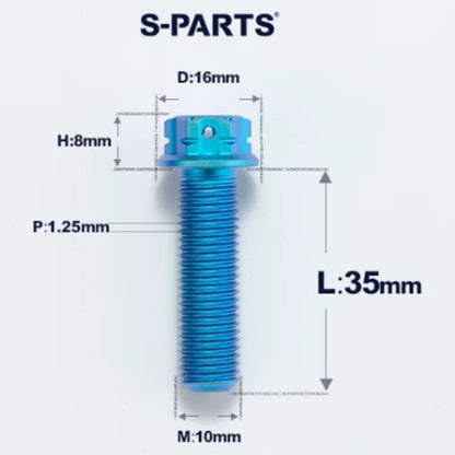 M10x12-40mm Titanium Motorcycle Bolts with 1.25mm Pitch