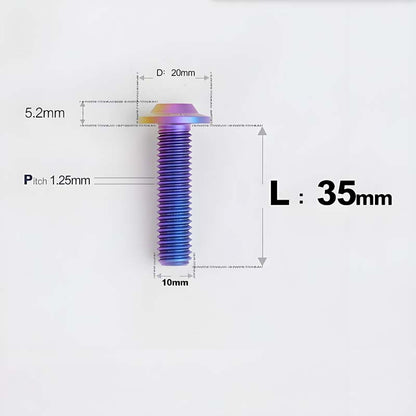 M10x20-65mm Titanium Torx Bolts with 1.25mm Pitch For Motorcycle