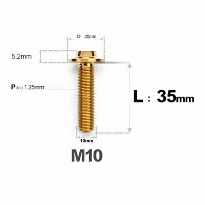 M10x20-65mm Titanium Torx Bolts with 1.25mm Pitch For Motorcycle
