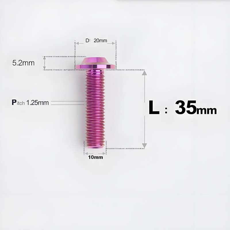 M10x20-65mm Titanium Torx Bolts with 1.25mm Pitch For Motorcycle
