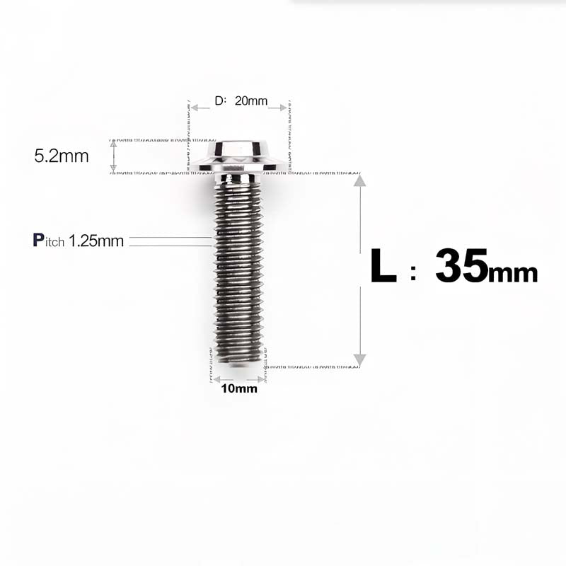 M10x20-65mm Titanium Torx Bolts with 1.25mm Pitch For Motorcycle