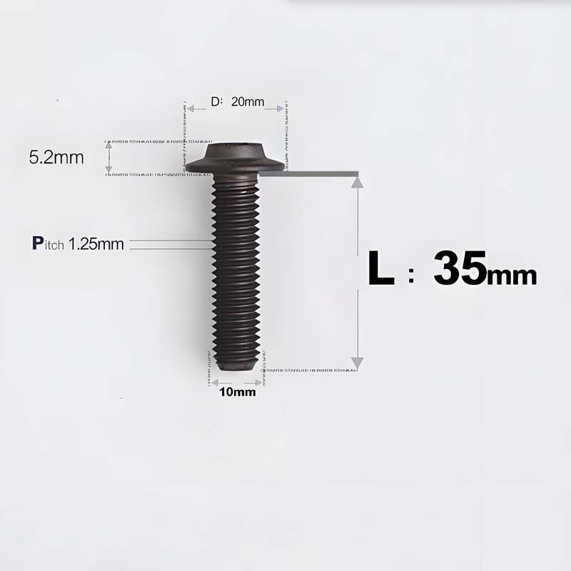 M10x20-65mm Titanium Torx Bolts with 1.5mm Pitch For Motorcycle