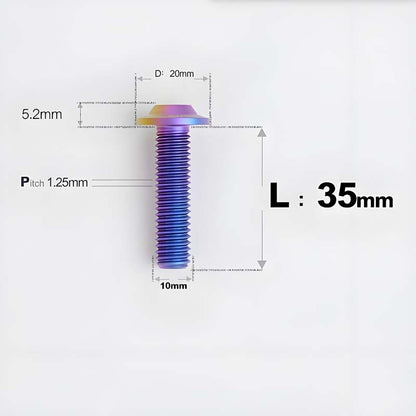 M10x20-65mm Titanium Torx Bolts with 1.5mm Pitch For Motorcycle