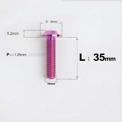 M10x20-65mm Titanium Torx Bolts with 1.5mm Pitch For Motorcycle