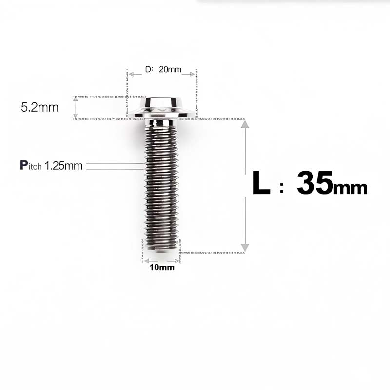 M10x20-65mm Titanium Torx Bolts with 1.5mm Pitch For Motorcycle