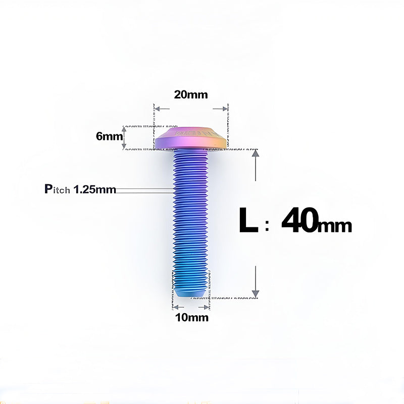 M10x20-65mm Titanium Torx Bolts with 1.5mm Pitch For Motorcycle