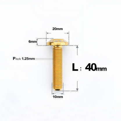 M10x20-65mm Titanium Torx Bolts with 1.5mm Pitch For Motorcycle