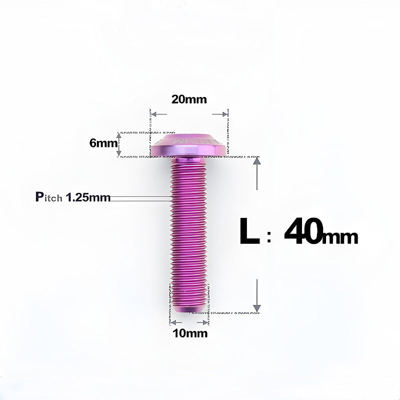 M10x20-65mm Titanium Torx Bolts with 1.5mm Pitch For Motorcycle