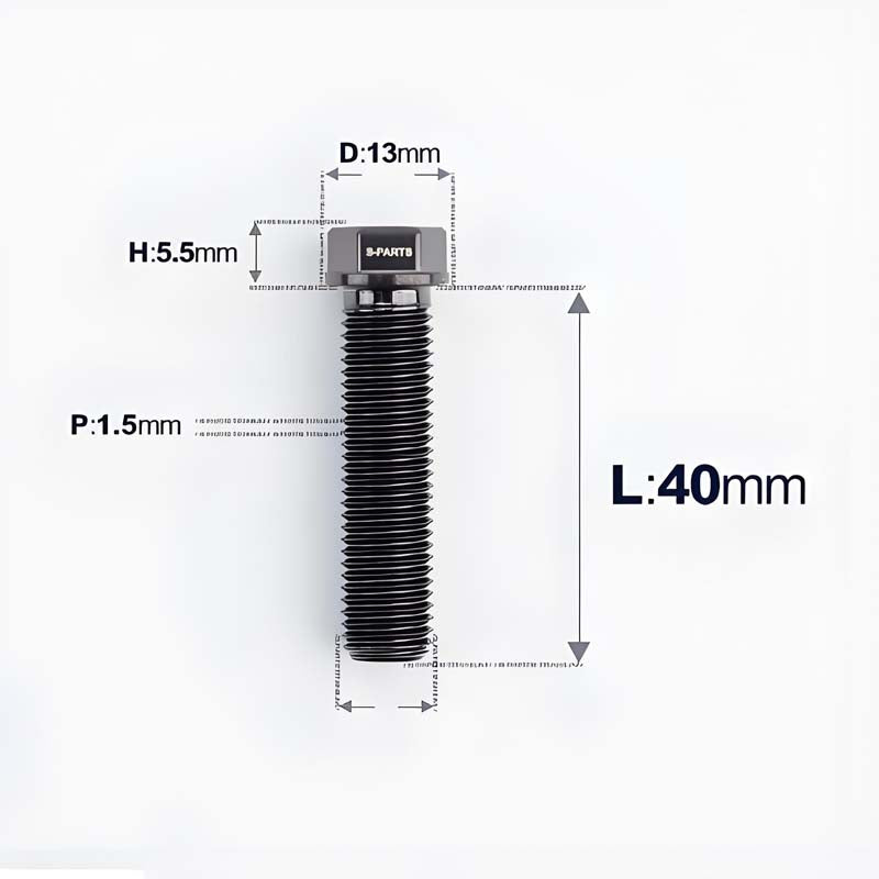 M10x20-60mm Titanium Bolts with 1.5mm Pitch For Motorcycle