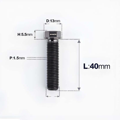 M10x20-60mm Titanium Bolts with 1.5mm Pitch For Motorcycle
