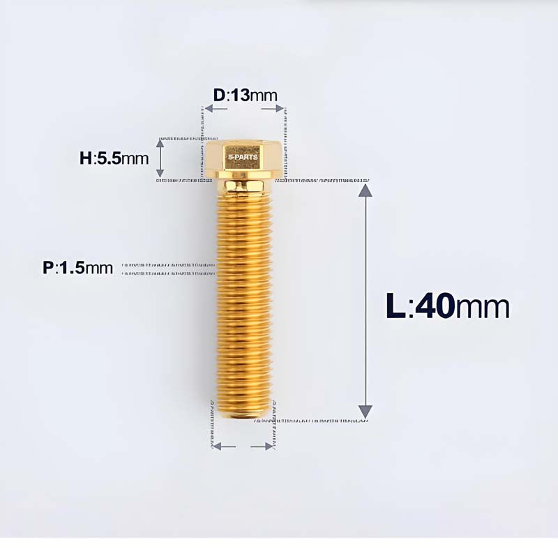 M10x20-60mm Titanium Bolts with 1.5mm Pitch For Motorcycle