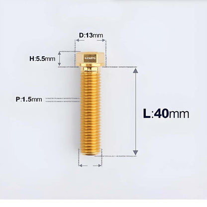 M10x20-60mm Titanium Bolts with 1.5mm Pitch For Motorcycle
