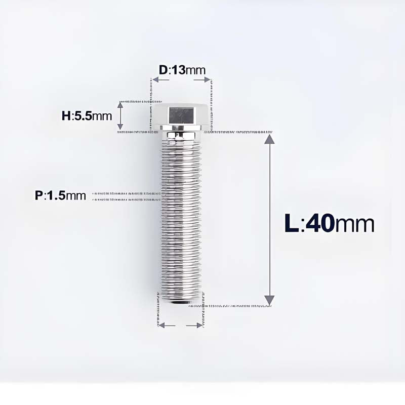 M10x20-60mm Titanium Bolts with 1.5mm Pitch For Motorcycle