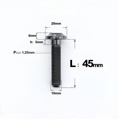 M10x20-65mm Titanium Torx Bolts with 1.5mm Pitch For Motorcycle