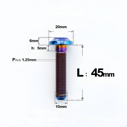 M10x20-65mm Titanium Torx Bolts with 1.5mm Pitch For Motorcycle