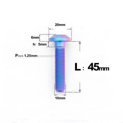 M10x20-65mm Titanium Torx Bolts with 1.5mm Pitch For Motorcycle