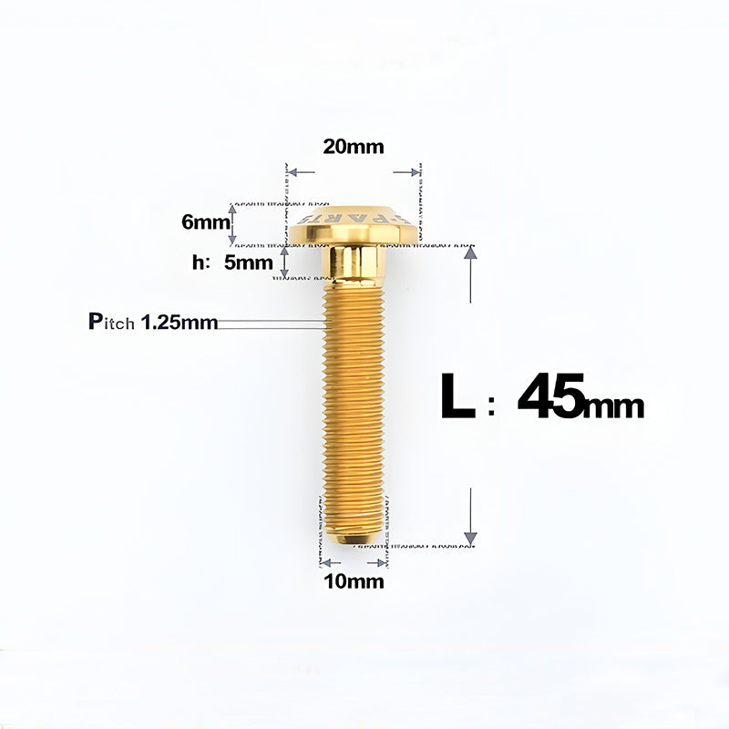M10x20-65mm Titanium Torx Bolts with 1.5mm Pitch For Motorcycle