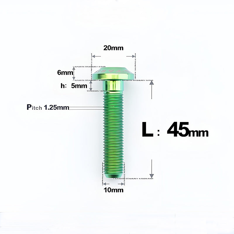 M10x20-65mm Titanium Torx Bolts with 1.5mm Pitch For Motorcycle