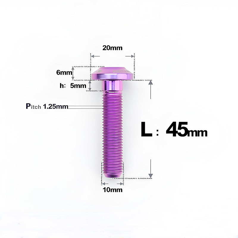M10x20-65mm Titanium Torx Bolts with 1.5mm Pitch For Motorcycle