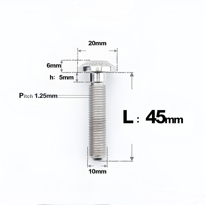 M10x20-65mm Titanium Torx Bolts with 1.5mm Pitch For Motorcycle