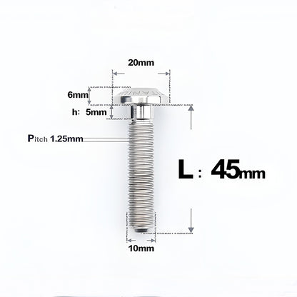 M10x20-65mm Titanium Torx Bolts with 1.5mm Pitch For Motorcycle