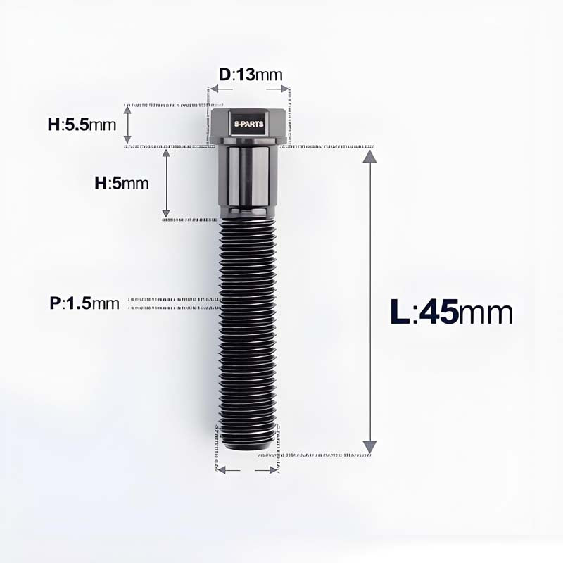 M10x20-60mm Titanium Bolts with 1.5mm Pitch For Motorcycle