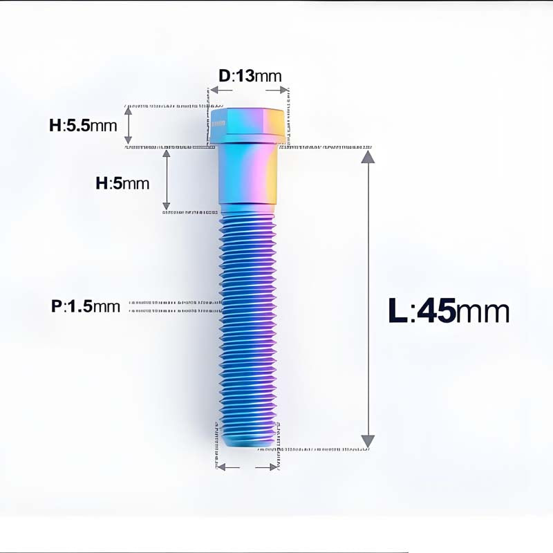 M10x20-60mm Titanium Bolts with 1.5mm Pitch For Motorcycle