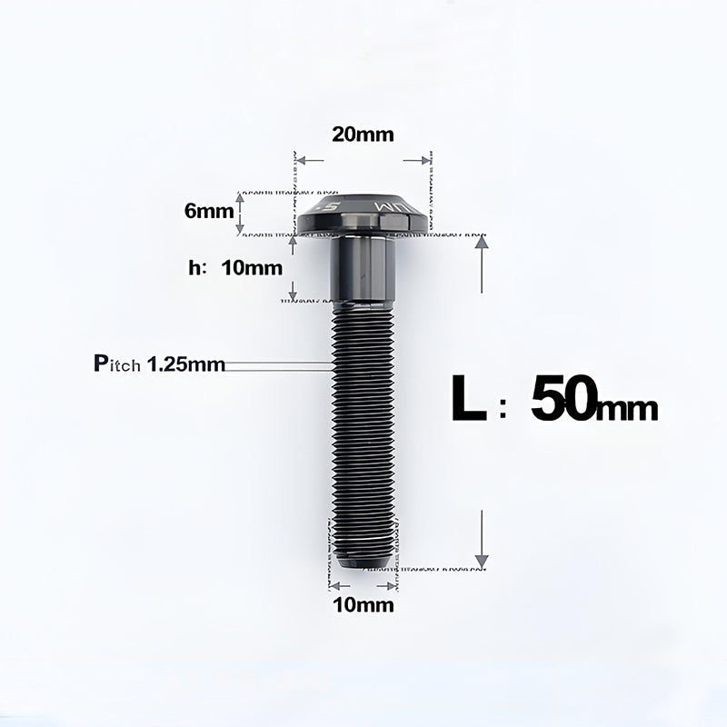 M10x20-65mm Titanium Torx Bolts with 1.5mm Pitch For Motorcycle