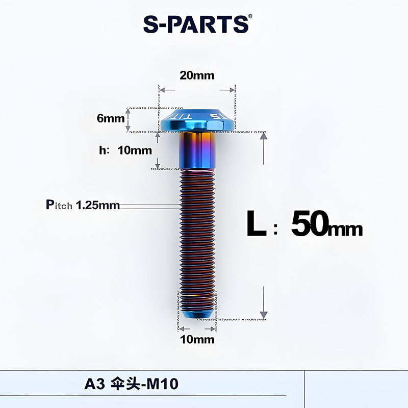M10x20-65mm Titanium Torx Bolts with 1.5mm Pitch For Motorcycle