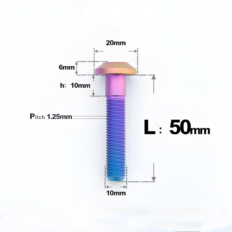 M10x20-65mm Titanium Torx Bolts with 1.5mm Pitch For Motorcycle