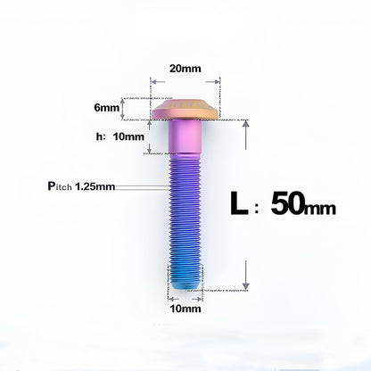M10x20-65mm Titanium Torx Bolts with 1.5mm Pitch For Motorcycle