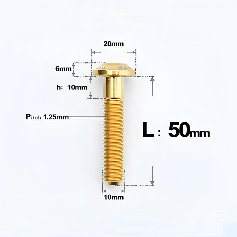 M10x20-65mm Titanium Torx Bolts with 1.5mm Pitch For Motorcycle