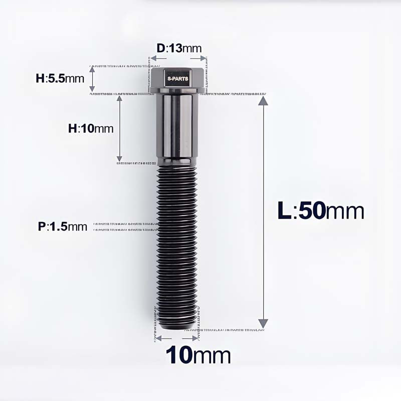 M10x20-60mm Titanium Bolts with 1.5mm Pitch For Motorcycle
