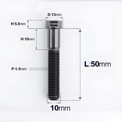 M10x20-60mm Titanium Bolts with 1.5mm Pitch For Motorcycle