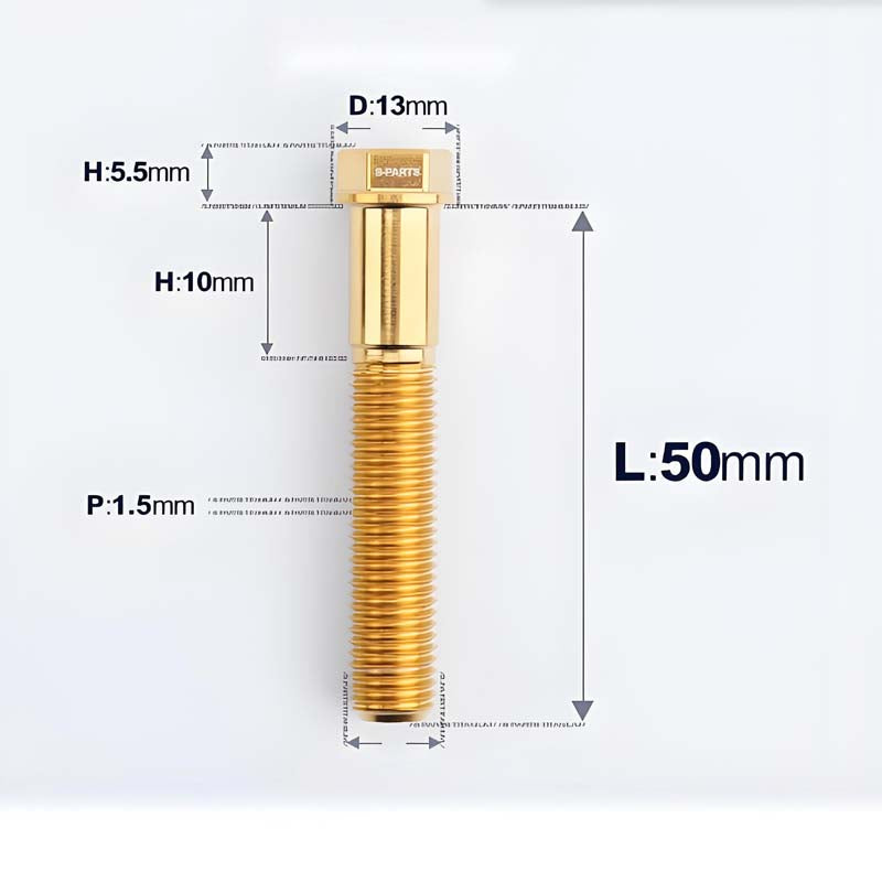 M10x20-60mm Titanium Bolts with 1.5mm Pitch For Motorcycle