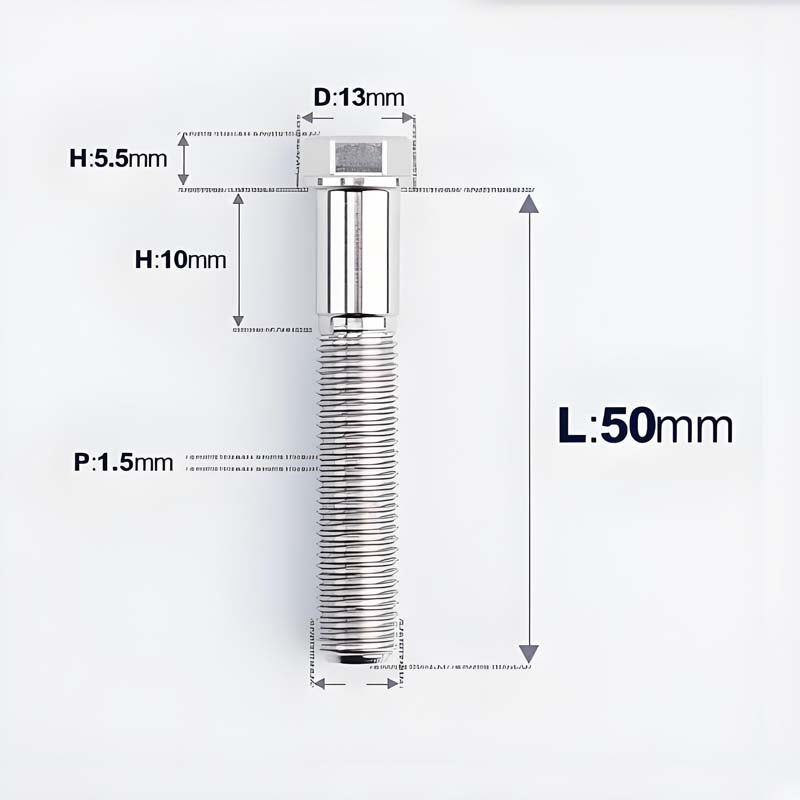 M10x20-60mm Titanium Bolts with 1.5mm Pitch For Motorcycle