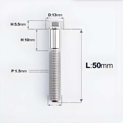 M10x20-60mm Titanium Bolts with 1.5mm Pitch For Motorcycle