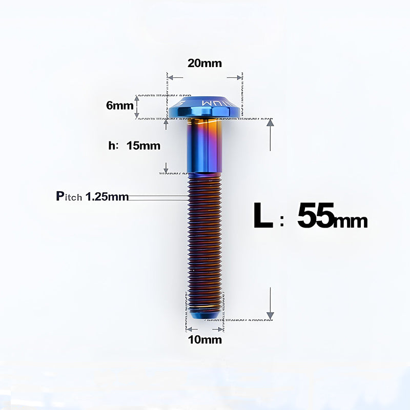 M10x20-65mm Titanium Torx Bolts with 1.5mm Pitch For Motorcycle