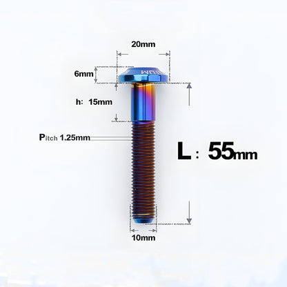 M10x20-65mm Titanium Torx Bolts with 1.5mm Pitch For Motorcycle
