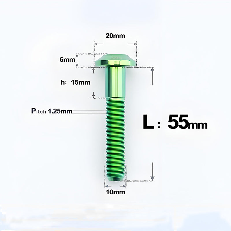 M10x20-65mm Titanium Torx Bolts with 1.5mm Pitch For Motorcycle
