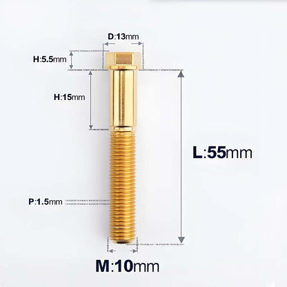 M10x20-60mm Titanium Bolts with 1.5mm Pitch For Motorcycle