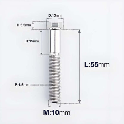 M10x20-60mm Titanium Bolts with 1.5mm Pitch For Motorcycle