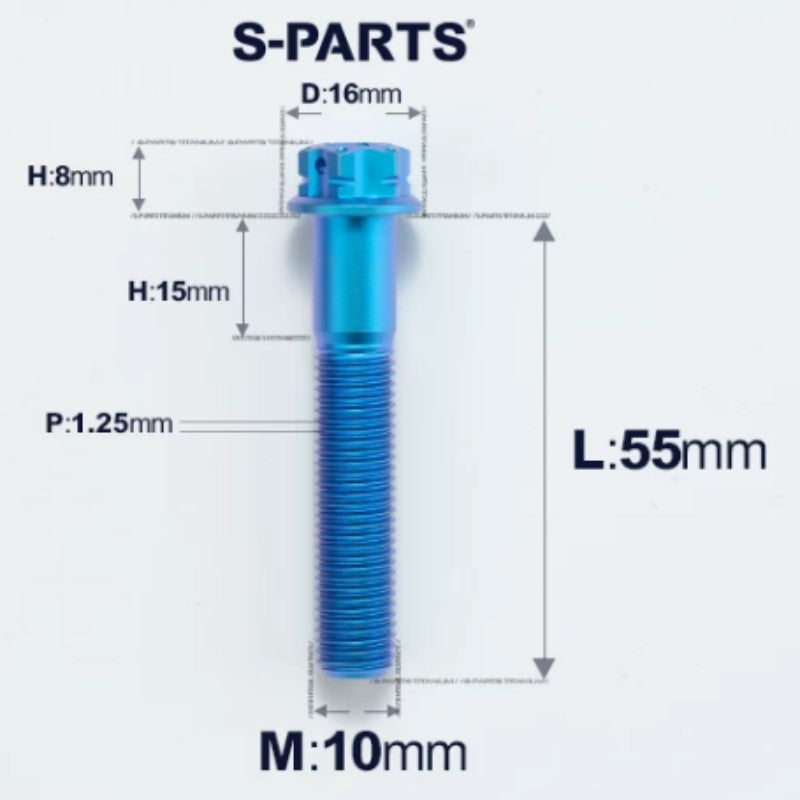 M10x45-80mm Titanium Motorcycle Bolts with 1.25mm Pitch