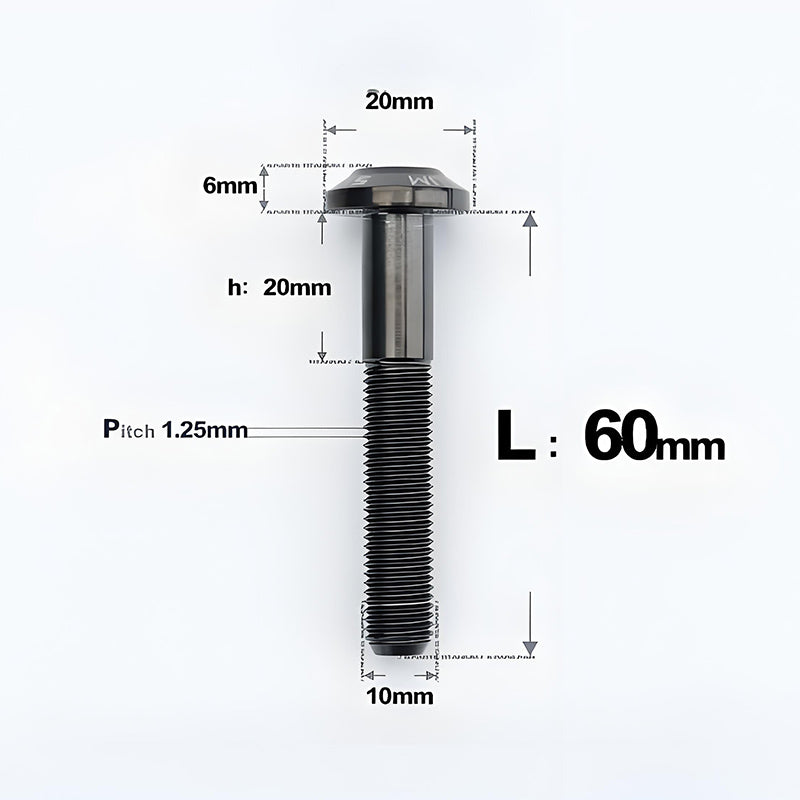 M10x20-65mm Titanium Torx Bolts with 1.5mm Pitch For Motorcycle